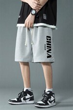 HD74001-P22华夫格短裤男大码宽松五分裤男直筒中裤，男装休闲裤，电商A040