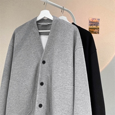 开衫外套男女春秋宽松长袖卫衣潮牌百搭帅气情侣装穿搭慵懒外衣，女装短外套，星座601-2