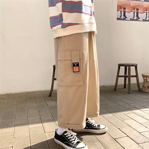 21新款中性风立体口袋织带工装休闲裤 四季款 7731-P55 控68图片