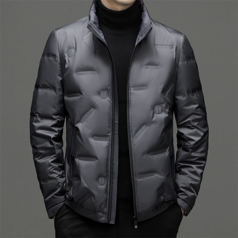 羽绒服男士冬季2023新款中年立领商务休闲爸爸装加厚保暖外套图片