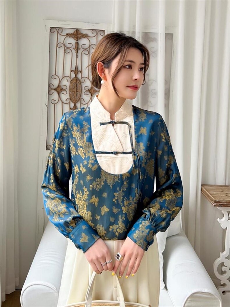 醋酸衬衫，流行的朝风，，女装衬衫，恋语随风(7F)