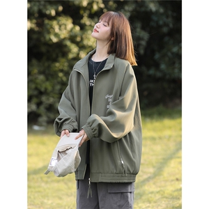 中性2026秋装宽松大码夹克港风男女秋季绣花外套潮S341-P88控118图片