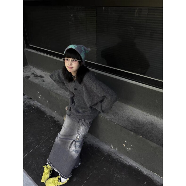 850克老钱风慵懒针织衫外套复古百搭松弛感开衫道袍毛衣MF45P65,男装针织衫/毛衣,电商D256