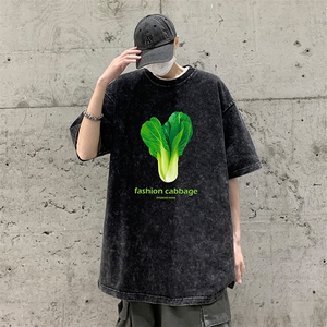 美式2026夏季新款水洗复古宽松男装短袖T恤XZ211-1-T7703-P38图片