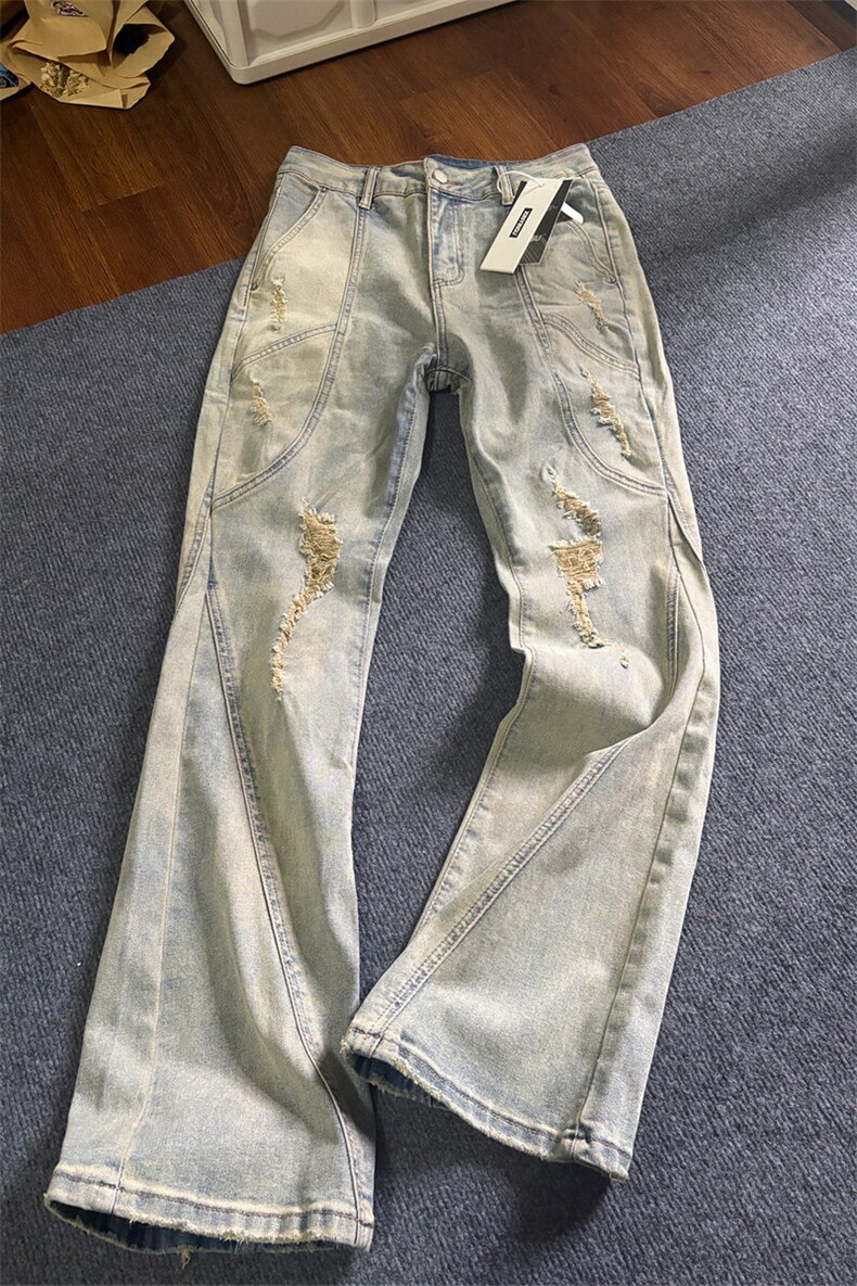 【高质量档口现货特批48量大可谈】破洞牛仔裤610A-Y5183,男装牛仔裤,星座610A