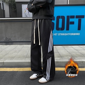 薄款改加绒加厚银狐绒三条杠大码拖地裤男K1990J加绒-特P35控58图片