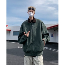 底特律美式工装夹克男春秋款复古潮牌宽松外套情侣休闲机车棒球服，男装夹克，星座506