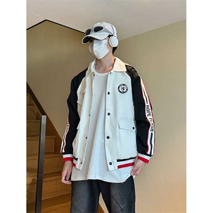 港风机车飞行夹克外套赛车服夹克潮流棒球百搭外套J9951P75