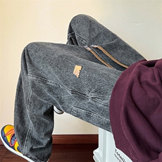 青少年牛仔裤男生初中学生15岁大童阔腿直筒长裤XK66219特批35，男装牛仔裤，电商A042