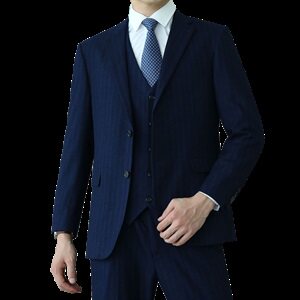 XL-9XL男士西服套装加肥加大码男婚礼西装条纹二件套190款图片