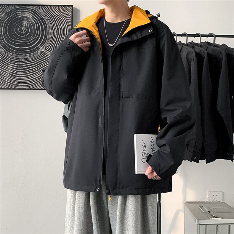 美式休闲夹克男生秋季户外登山运动棒球服复古宽松cleanfit上衣服,男装夹克,电商A007