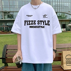 T788大码宽松纯棉运动圆领体恤衫oversize短袖T恤男重磅T，男装T恤，星座304A-1