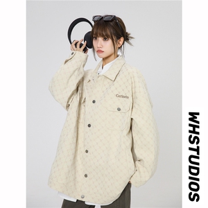 2026春季高品质中性美式印花高街港风日系灯芯绒男女外套W321-P95图片