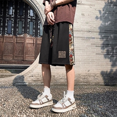夏季潮流刺绣男士短裤拼接休闲裤个性小熊五分裤A266-KZ707-P25，男装休闲裤，电商A266