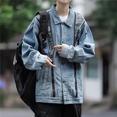 A936P75春秋新款美式复古高级感小众民族风牛仔外套男夹克ins牌，男装夹克，星座512-6
