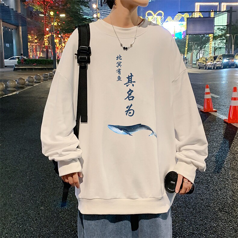 S6261-P28  秋季圆领卫衣男大码韩版宽松长袖外套图片