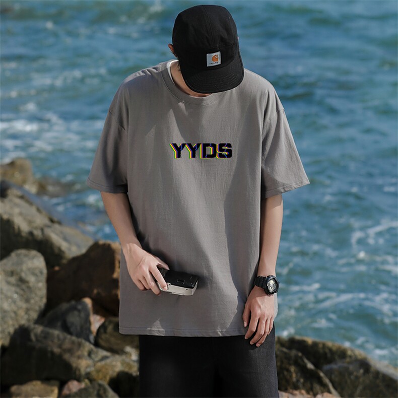 12T休闲印花重磅纯棉短袖T恤衫男女可定制学生团队服大码港风YYDS,男装T恤,星座115A-3