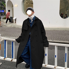 1港风休闲中长款风衣大码M-5XL潮流帅气英伦风男外套7668P90控118，男装风衣，星座226-2