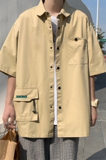 CS4002-P55夏季新款工装质感短袖衬衫男士工装衬衣韩版时尚控78，男装T恤，电商B280-1（原A049）