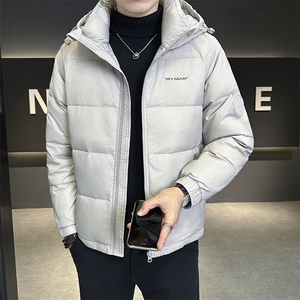 韩版保暖加厚连帽男羽绒服2025冬季新款宽松面包服外套Y9610P145图片
