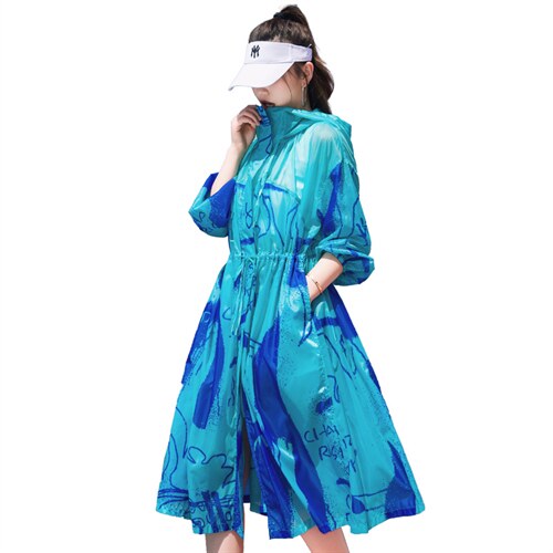 防晒衣女中长款2025夏季新款RF2C290-8102#-P90-148，女装防晒衣，蝶眷