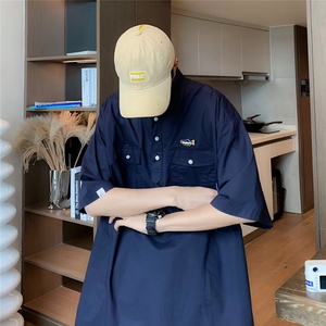 polo衫男士夏季2022新款ins港风半袖潮流短袖衬衫C616P33图片