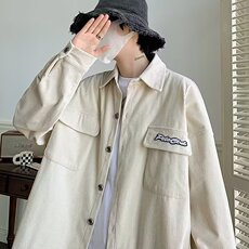 新款日系百搭ins潮流原宿流行文艺简约灯芯绒衬衫气质时尚慵懒，男装衬衫，星座506A