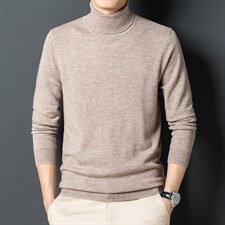 M04002限价158元男士冬季长袖高翻领纯羊毛针织衫休闲P95,男装针织衫/毛衣,电商B360