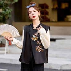 2025春季女装新款时尚优雅新中式刺绣马甲外套，女装马甲，魅衣本色