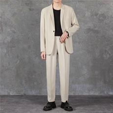 套装休闲西服男士韩版潮流痞子帅气2024春季新款ins西装W5726-P98，男装西服套装，星座412-2