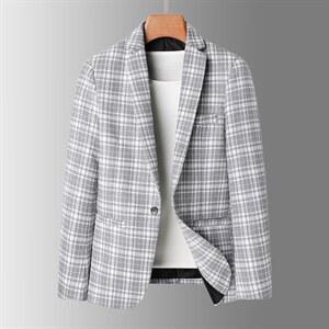 春秋薄款时尚西装韩版格子便服单西男装外套潮电商A056-9980P95图片