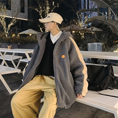 XZ213-MY16-P128控148港风大码秋冬季加厚保暖羊羔毛撞色棉衣ins，男装棉衣，星座213