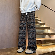 8XL-M羊羔绒裤子男冬季加绒加厚民族风重磅针织棉裤大码KZ023P78，男装民族服装，电商B312