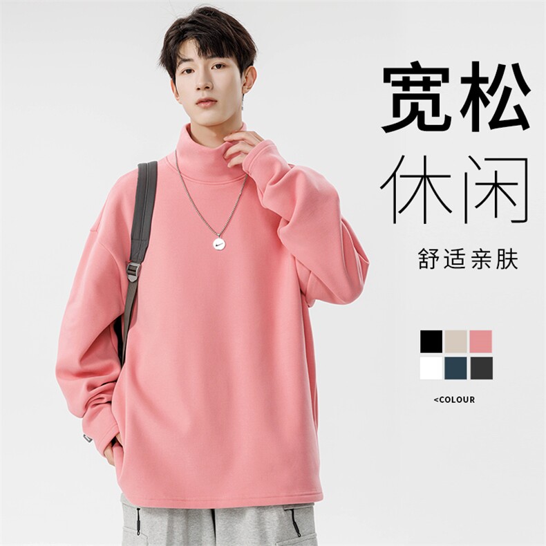 秋冬半高领德绒卫衣男有加绒 WY965-P35图片