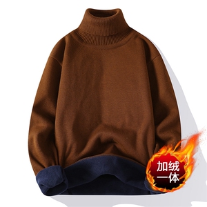 2023-403-1-M669-P26跑量新款一体绒高领毛衣男士针织衫加绒时尚图片