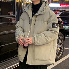 秋冬港风连帽时尚棉衣袖章标志宽松加厚冬季外套MY9319P-95，男装棉衣，电商A128