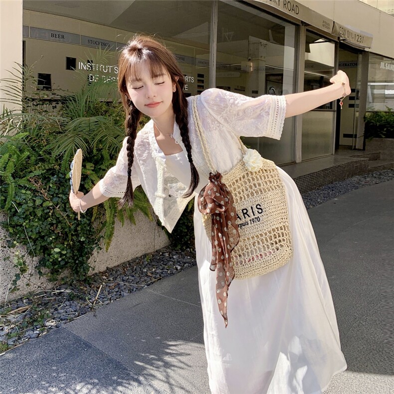 新中式甜美小香风外套女2025春夏新款高级感吊带连衣裙图片
