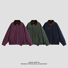 翻领设计感拼接重磅简约经典高级休闲百搭潮夹克外套JK1375-P98，男装夹克，星座1103-3