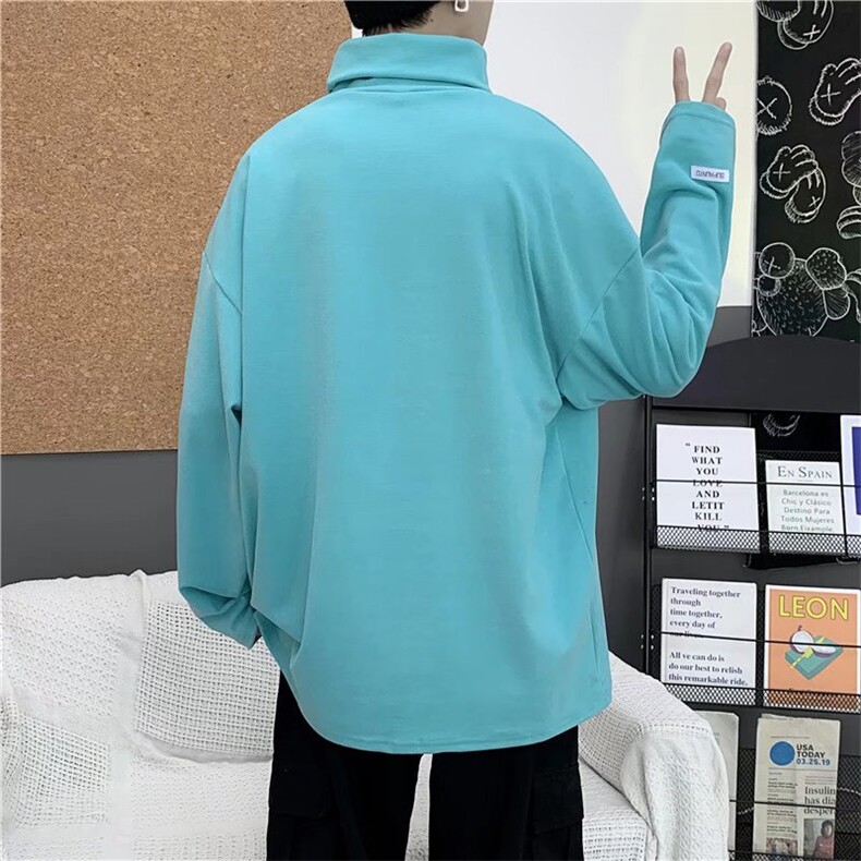 男半高领长袖宽松T恤T61P22,男装T恤,星座1116-2
