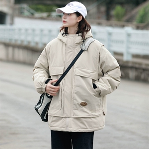 冬上新加棉宽松棉服潮中性风连帽棉衣外套男女 8318-P130控价178图片