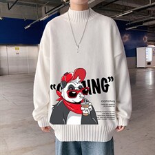 M18218-P45加绒款-P65半高领毛衣男士大码针织衫男毛线衣男，男装针织衫/毛衣，电商A040