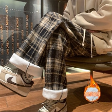XZ616冬季新款毛呢格子加绒加厚直筒休闲长裤TY997P65控78，男装休闲裤，星座512A（原616）