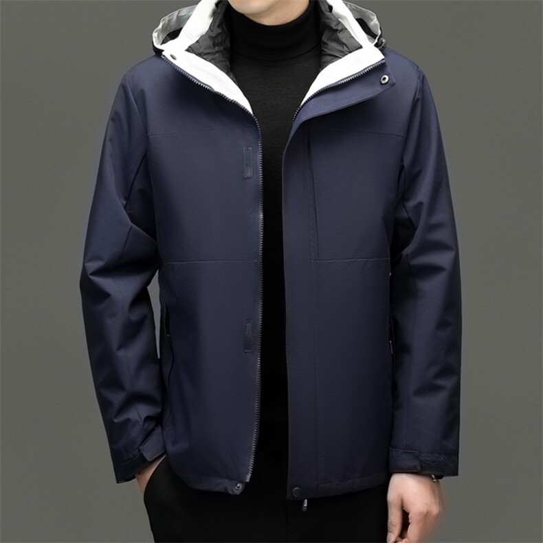 冲锋衣男士外套三合一可拆卸夹克防水防风秋冬户外加绒登山服徒步,男装夹克,电商B212（原钱塘6029）