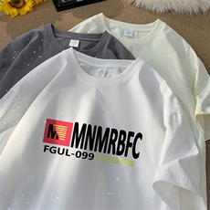 量大优供抖音视频支持得物配合二开美式满天星亮片短袖T恤MTX558，男装T恤，电商A486
