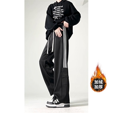 秋冬新款织带口袋装饰常规：CK03011-P48加绒:CK03011加绒P58，男装休闲裤，四季星座806