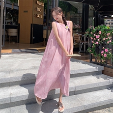 连衣裙无袖收腰百褶2025年夏季RF2C290-5853#-P110-K165，女装连衣裙，蝶眷