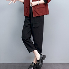 2022春款棉质宽松休闲裤时尚百搭显瘦长裤，女装休闲裤，叶笙衣