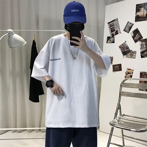 XZ115A-T06 200克纯棉男女字母印花大码S-5XL 10色T恤衫圆领半袖图片