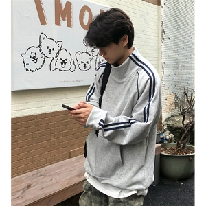 抖音得物高品质二开 25秋冬美式高街重磅结构织带高领立领卫衣W66图片