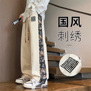 秋季风潮牌宽松直筒阔腿休闲裤图片